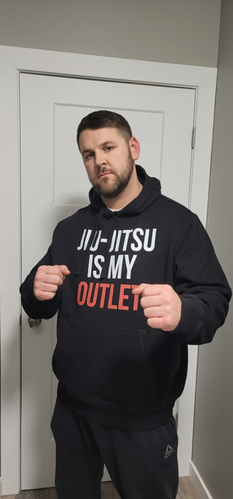 Classic "Jiu-Jitsu Is My Outlet" Black Pullover Hoodie