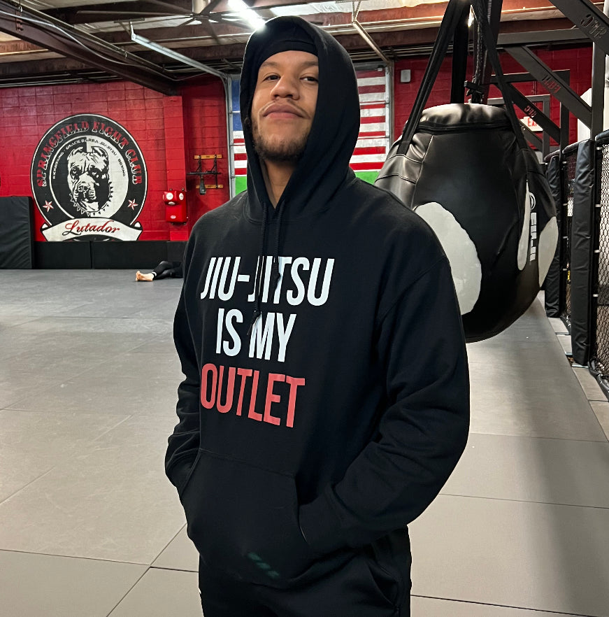 Classic "Jiu-Jitsu Is My Outlet" Black Pullover Hoodie