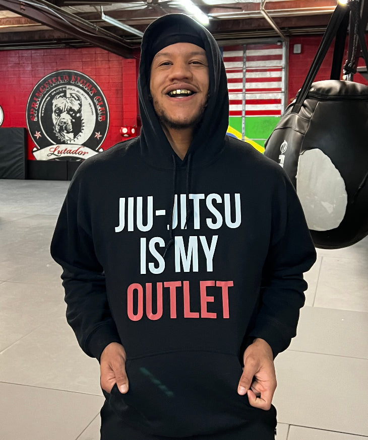 Classic "Jiu-Jitsu Is My Outlet" Black Pullover Hoodie