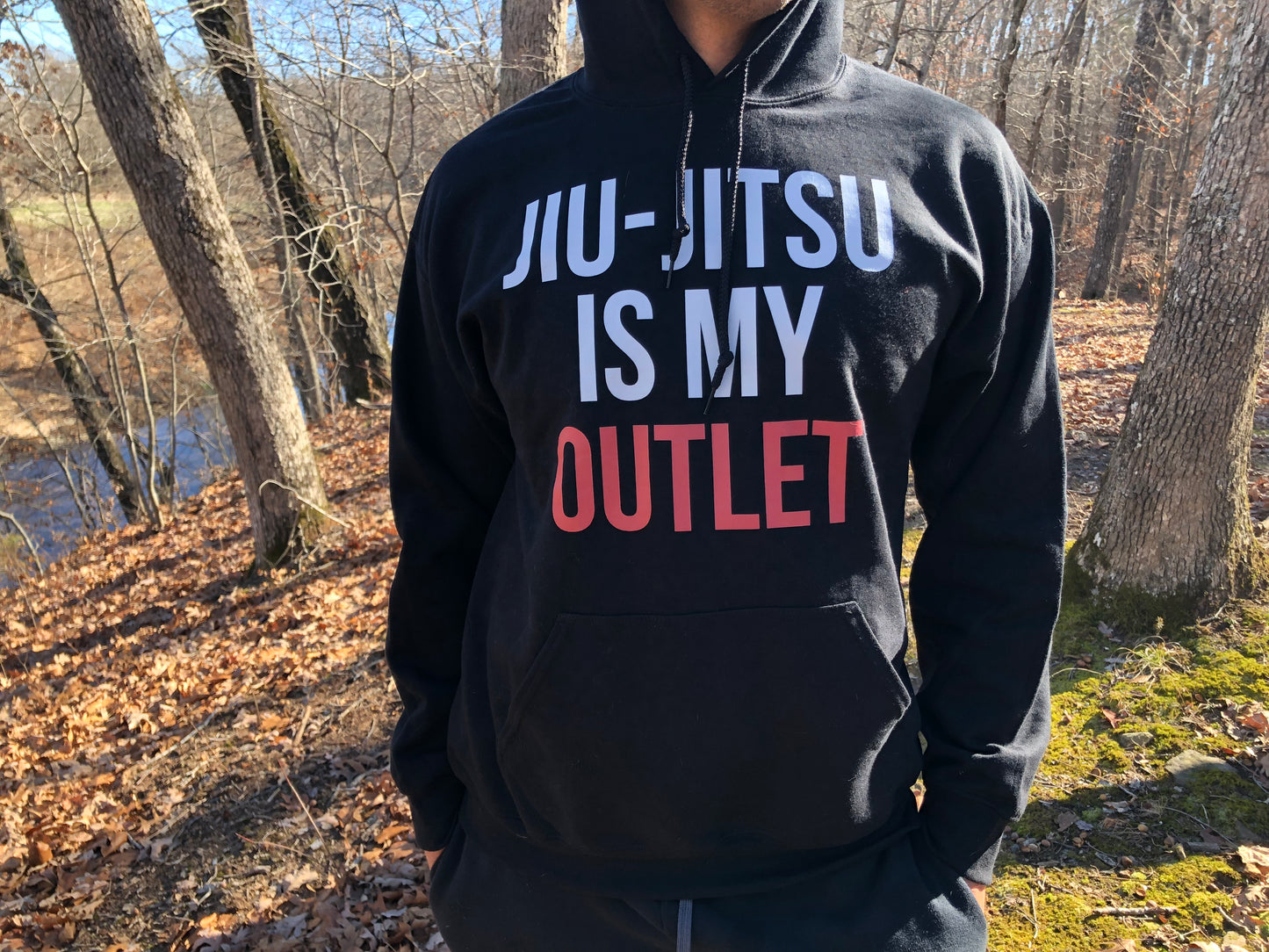 Classic "Jiu-Jitsu Is My Outlet" Black Pullover Hoodie